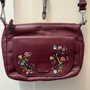 Vera Bradley Plum Crossbody Bag with Floral Embroidery